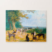 Nine Greyhounds in een landschap door Jacques-Laur Legpuzzel (Horizontaal)