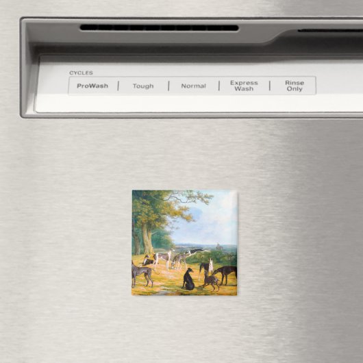 Nine Greyhounds in een landschap door Jacques-Laur Magneet (Insitu (Vaatwasser))