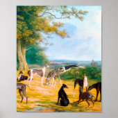 Nine Greyhounds in een landschap door Jacques-Laur Poster (Voorkant)
