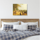 Nine Greyhounds in een Landschap (olie op canvas) Canvas Afdruk (Insitu (Slaapkamer))