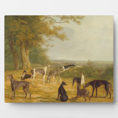 Nine Greyhounds in een Landschap (olie op canvas) Fotoplaat (Voorkant)