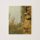 Nine Greyhounds in een Landschap (olie op canvas) Legpuzzel (Verticaal)