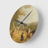 Nine Greyhounds in een Landschap (olie op canvas) Ronde Klok (Hoek)