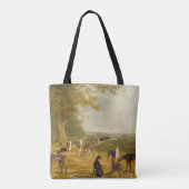 Nine Greyhounds in een Landschap (olie op canvas) Tote Bag (Achterkant)