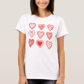 Nine Hearts Valentijnsdag Whimsical T-shirt (Voorkant)