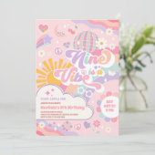 Nine Is A Vibe Disco Rainbow Sun 9th Birthday Kaart (Staand voorkant)