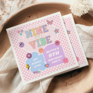 Nine Is A Vibe Preppy Patch 9e Verjaardagsfeestje Servet