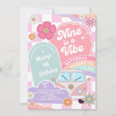 Nine is a Vibe Rainbow Daisy Birthday Kaart (Voorkant)