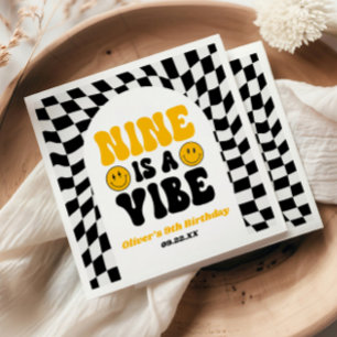 Nine Is A Vibe Retro Negende 9e Verjaardagsfeestje Servet