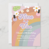 Nine is a vibe Spa Rainbow 9e verjaardag Kaart (Voorkant)