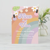 Nine is a vibe Spa Rainbow 9e verjaardag Kaart (Staand voorkant)
