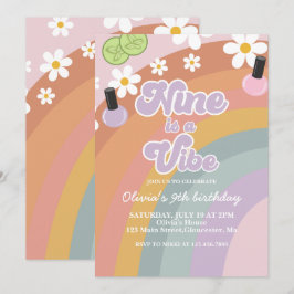 Nine is a vibe Spa Rainbow 9e verjaardag Kaart