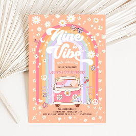 Nine is een Vibe Daisy Groovy Van 9th Birthday Kaart