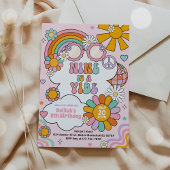 Nine is een Vibe Groovy 70s Flower Power Verjaarda Kaart