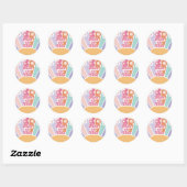 Nine is een Vibe Retro Sunshine Rainbow Daisy Ronde Sticker (Vel)