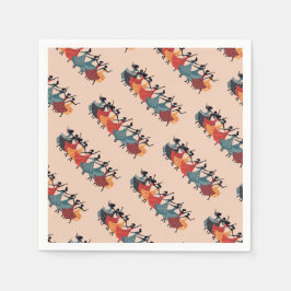 Nine Ladies Dancing Cut-Out Stencil Retro Style 1 Servet