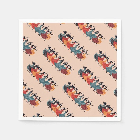 Nine Ladies Dancing Cut-Out Stencil Retro Style 1 Servet (Voorkant)