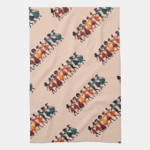 Nine Ladies Dancing Cut-Out Stencil Retro Style 3 Theedoek (Verticaal)