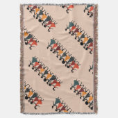 Nine Ladies Dancing Cut-Out Stencil Retro Style 4 Deken (Voorkant Verticaal)