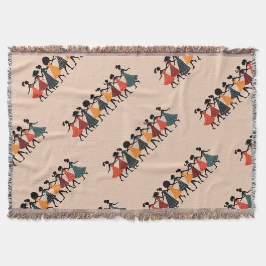 Nine Ladies Dancing Cut-Out Stencil Retro Style 4 Deken (Voorkant)