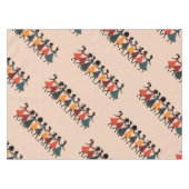 Nine Ladies Dancing Cut-Out Stencil Retro Style 4 Tafelkleed (Voorkant (Horizontaal))