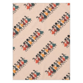 Nine Ladies Dancing Cut-Out Stencil Retro Style 4 Tafelkleed (Voorkant)