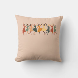 Nine Ladies Dancing Mid-Century Retro Uitknip 1 Kussen