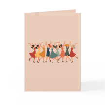 Nine Ladies Dancing Mid-Century Retro Uitknipsel  