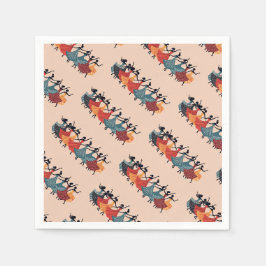 Nine Ladies Dancing Uitknip stencil Retro Stijl 1 Servet