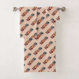 Nine Ladies Dancing Uitknip stencil Retro Stijl 3 Bad Handdoek
