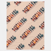 Nine Ladies Dancing Uitknip stencil Retro Stijl 3 Fleece Deken (Voorkant)