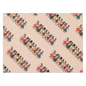 Nine Ladies Dancing Uitknip stencil Retro Stijl 4 Tafelkleed (Voorkant (Horizontaal))