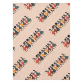 Nine Ladies Dancing Uitknip stencil Retro Stijl 4 Tafelkleed (Voorkant)