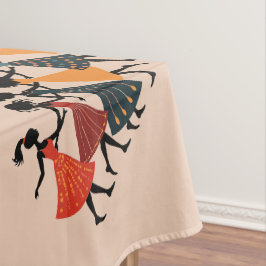 Nine Ladies Dancing Uitknip stencil Retro Stijl 4 Tafelkleed