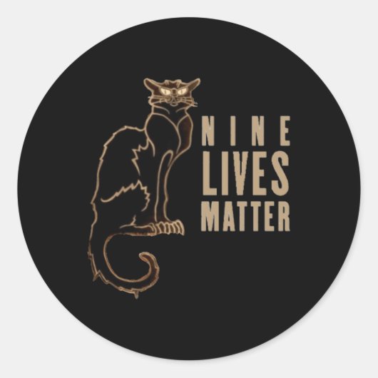 Nine Lives Black Cat Sticker (Voorkant)