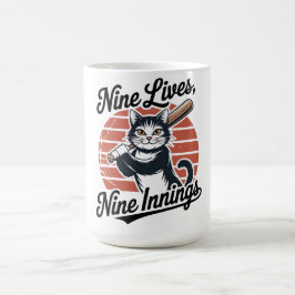 Nine Lives Nine Innings Baseball Cat Koffiemok