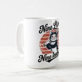 Nine Lives Nine Innings Honkbal Kat Koffiemok (Voorkant links)