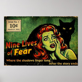 Nine Lives of Fear – Uitgave Nr. 1 Retro Horror Po Poster