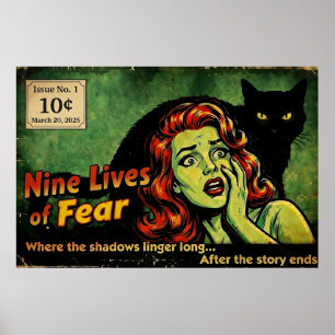 Nine Lives of Fear – Uitgave Nr. 1 Retro Horror Po Poster