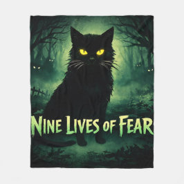 Nine Lives of Fear – Zwarte Kat Fleece Deken