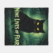 Nine Lives of Fear – Zwarte Kat Fleece Deken (Voorkant (Horizontaal))