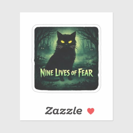Nine Lives of Fear – Zwarte Kat Sticker (Vel)
