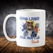 Nine Lives One Hustle Hip Hop Cat Koffiemok