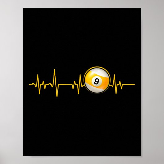 Nine LL Pool Heartbeat Cut Biljart Snooker Pool Poster (Voorkant)