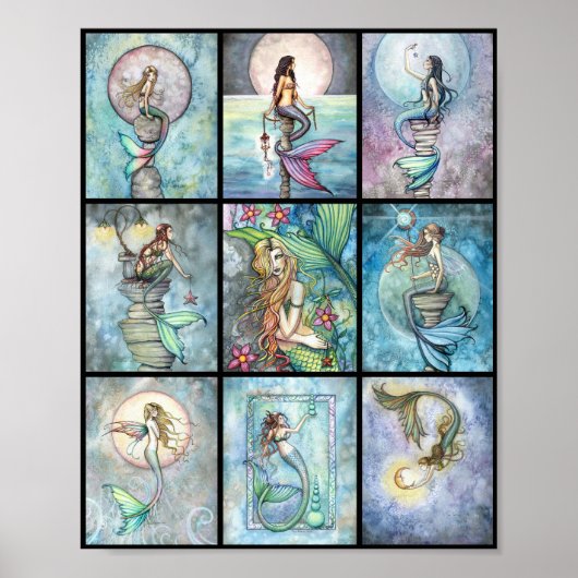 Nine Mermaids in One Poster door Molly Harrison (Voorkant)
