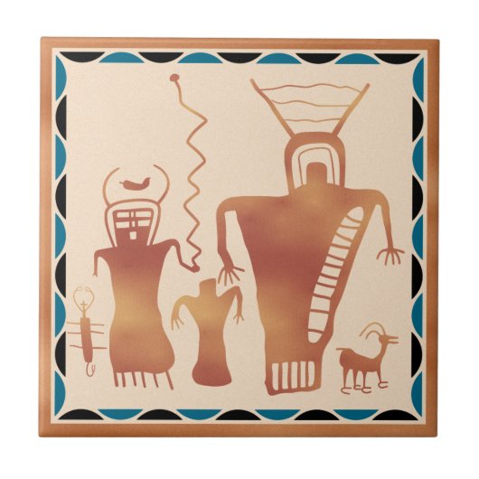 Nine Mile Canyon Rock Art 'Aliens' Tegeltje (Voorkant)