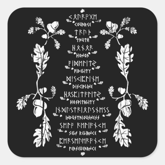 Nine Noble Virtues Sticker (Voorkant)