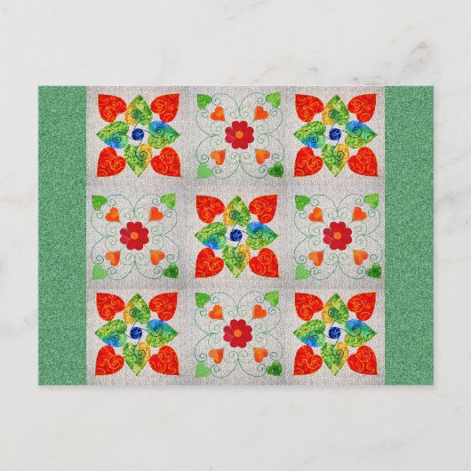 Nine Patch Heart Quilt Briefkaart (Voorkant)