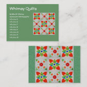 Nine Patch Heart Quilt Visitekaartje (Voorkant / Achterkant)