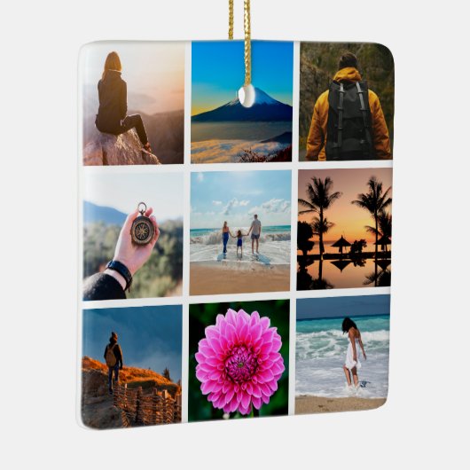 Nine Photo Afbeelding Collage  Keramisch Ornament (Rechts)